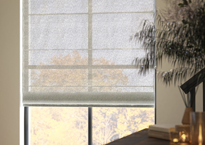 Pescara Voile, Fossil Grey - Motorised Roman Blind - Image 5